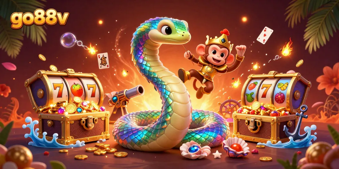 Engage with go88v, a vibrant 3D casino scene featuring colorful characters and dynamic gaming elements.