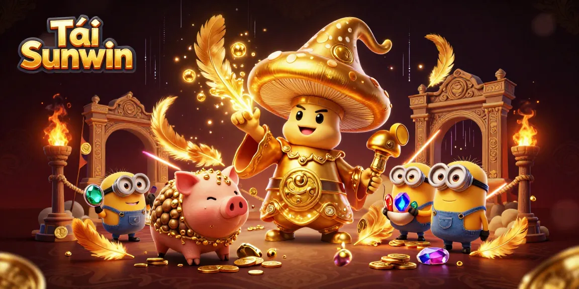 Engage in Tải Sunwin with vibrant golden wizard magic, treasures, and casino excitement.